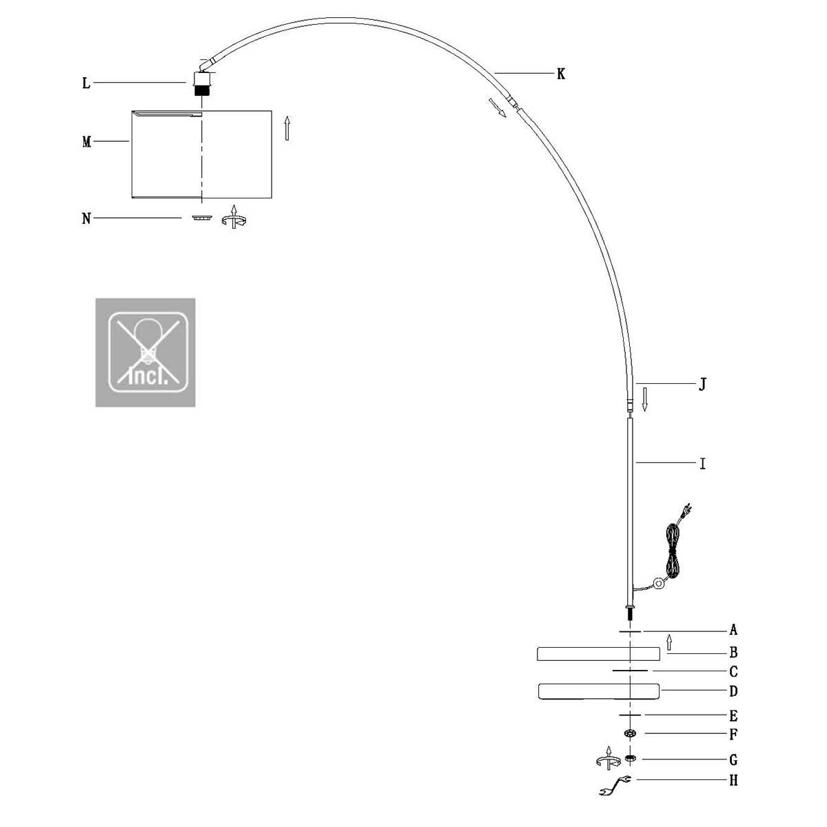 Steinhauer zwarte vloerlamp 3409ZW zonder kap - Afbeelding 8