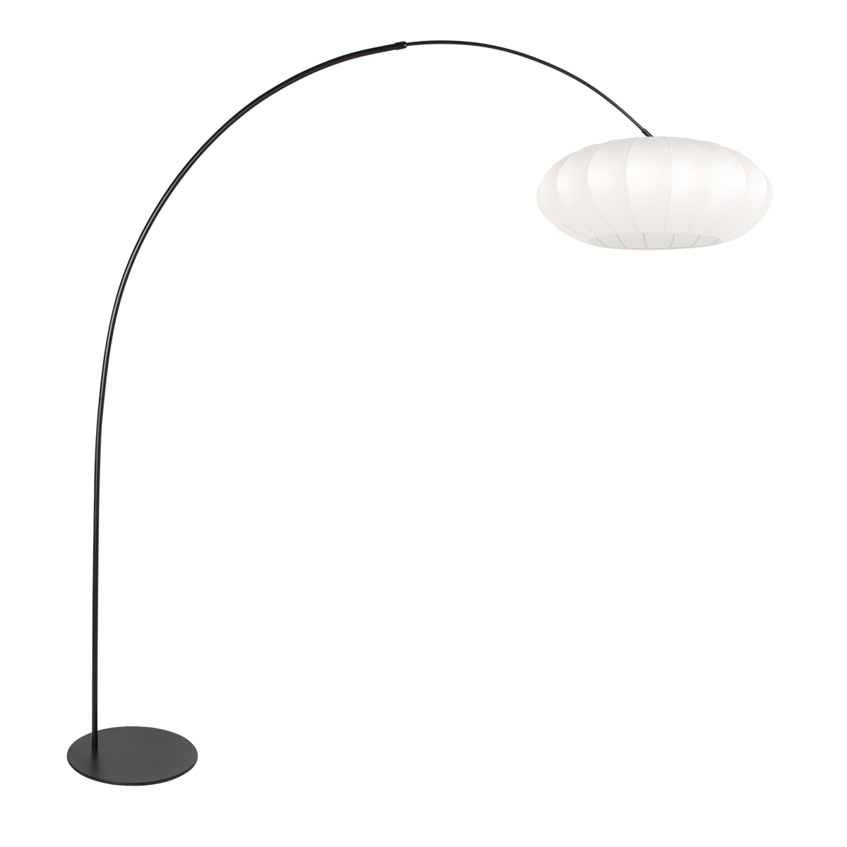 Zwarte vloerlamp Curve 4272ZW met een witte kap - Afbeelding 2