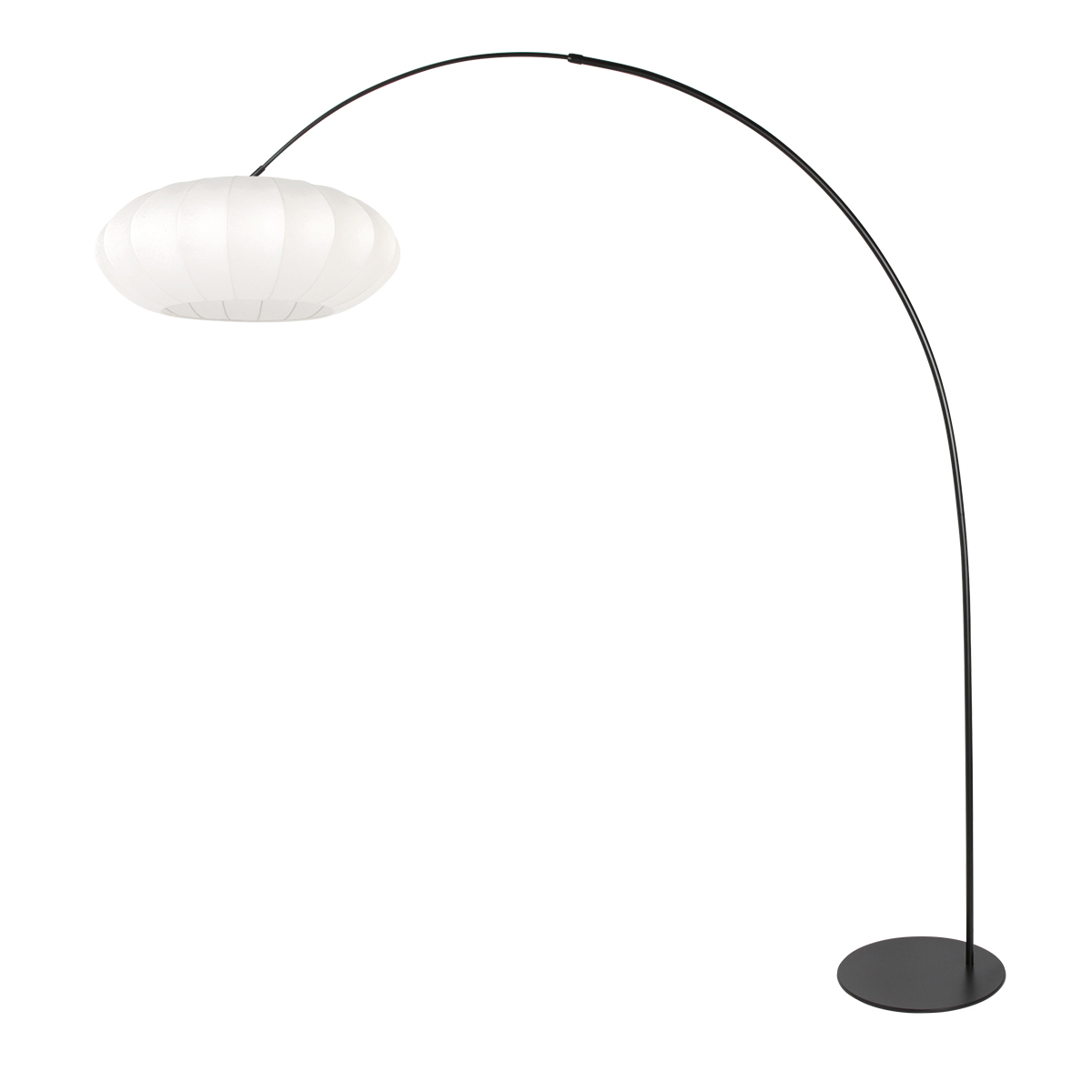 Zwarte vloerlamp Curve 4272ZW met een witte kap - Afbeelding 3