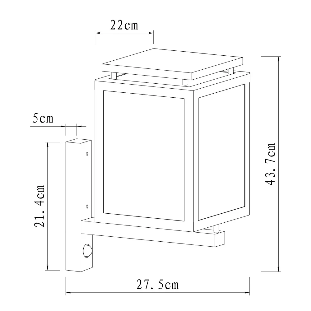 KS-Verlichting Muurlamp de Vecht + sensor 7206D4 Mat Zwart E27 - Afbeelding 3