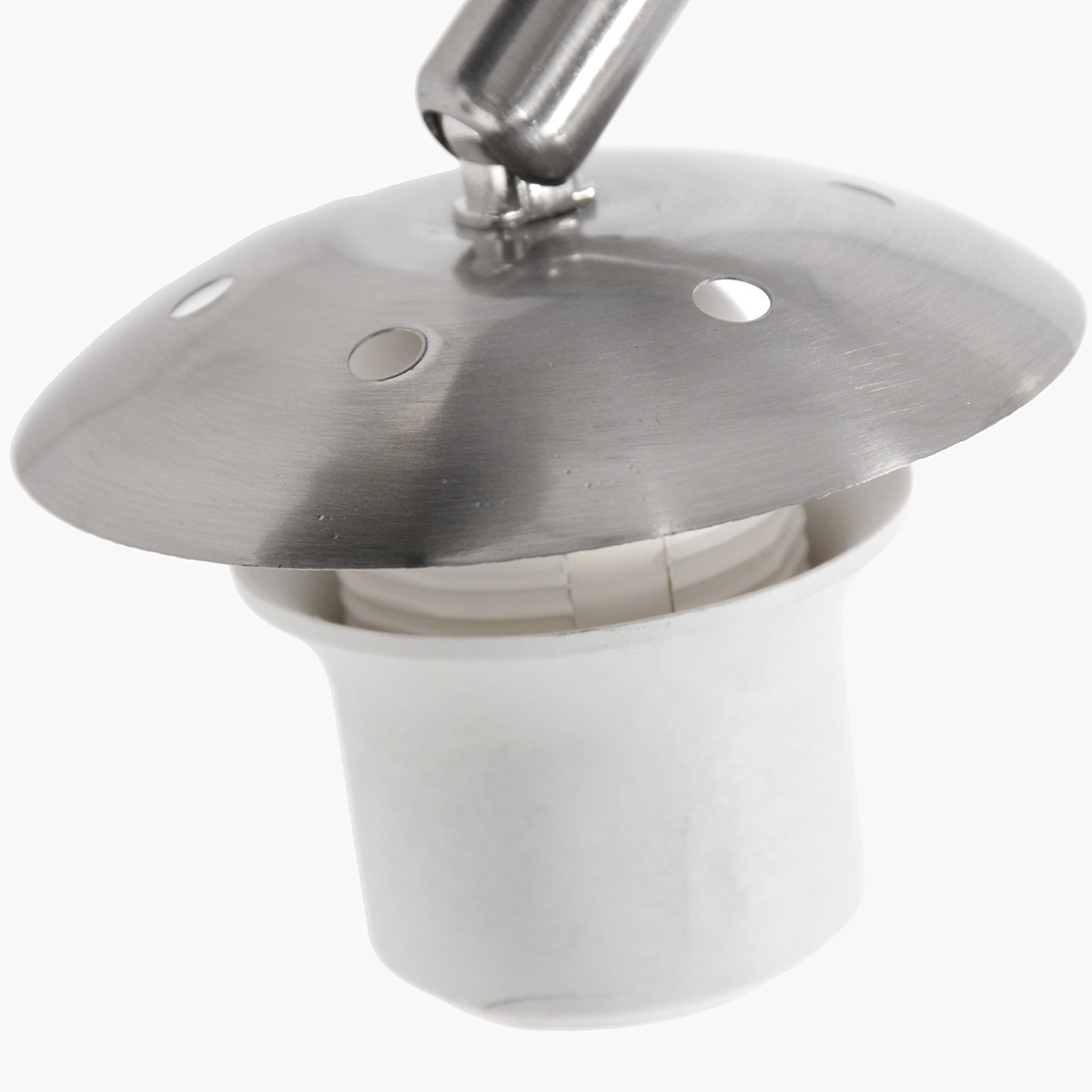 Staalkleurige booglamp Sparkled Light 8125ST met grijs / zilver velours kap - Afbeelding 5